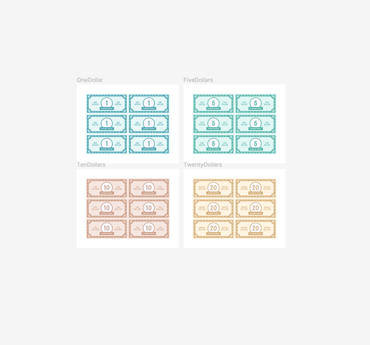 Printable Reward Bucks and Earn/Spend sheet