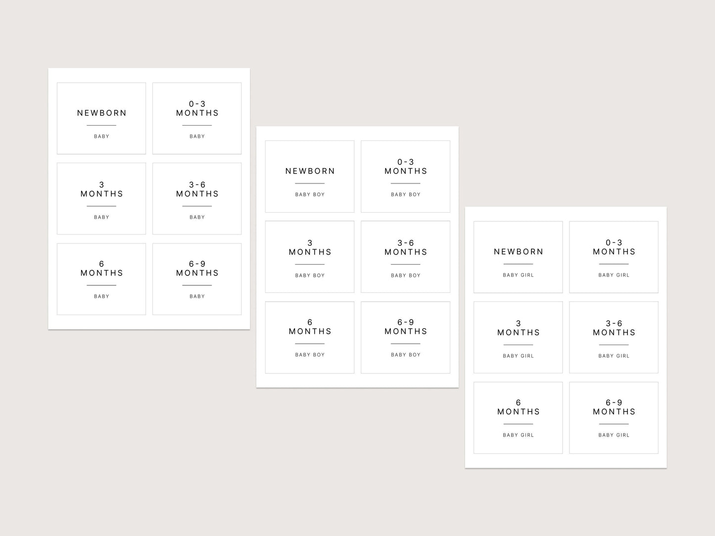 Printable baby storage labels