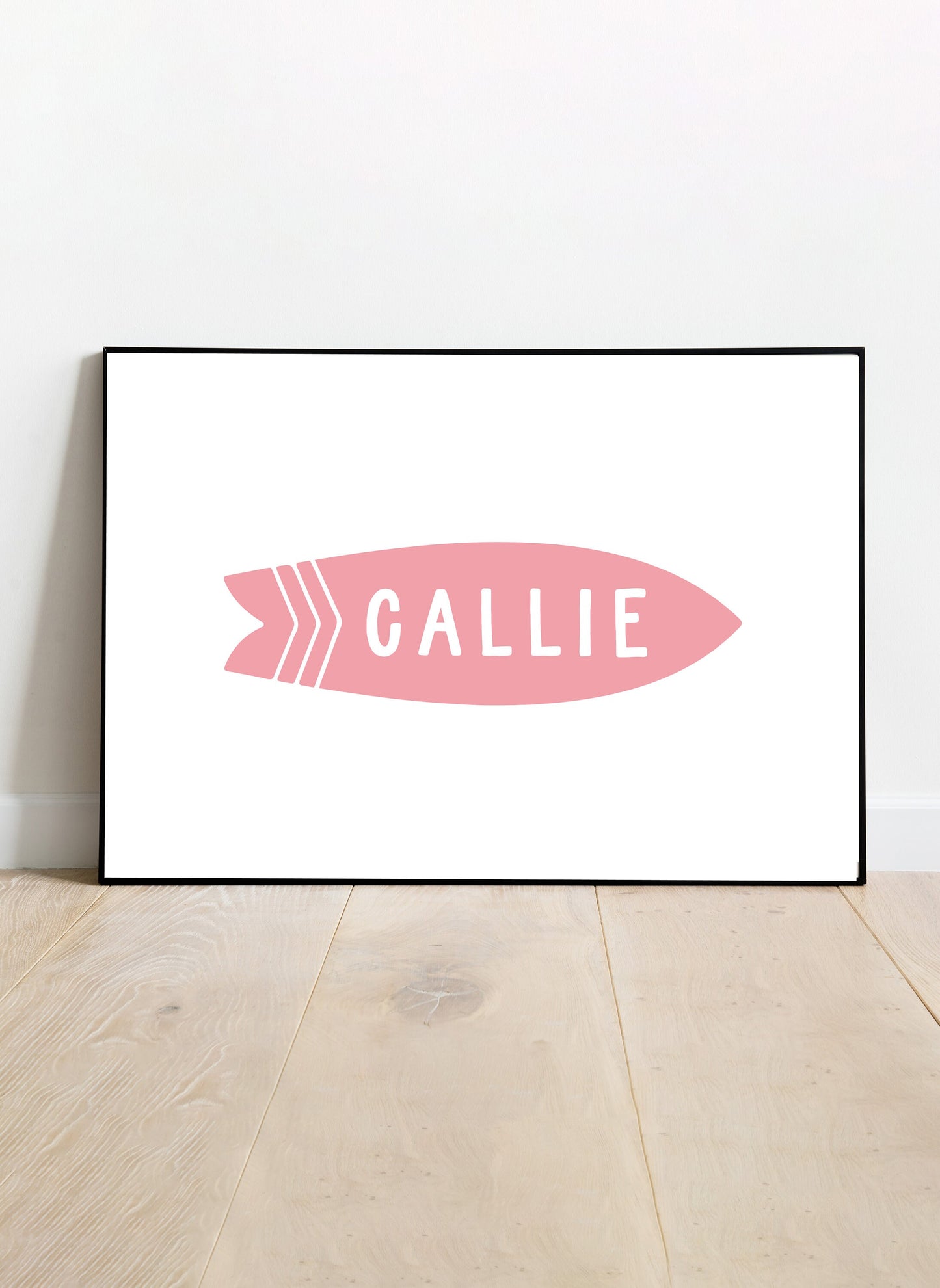 Personalized Pink Name Surfboard Print