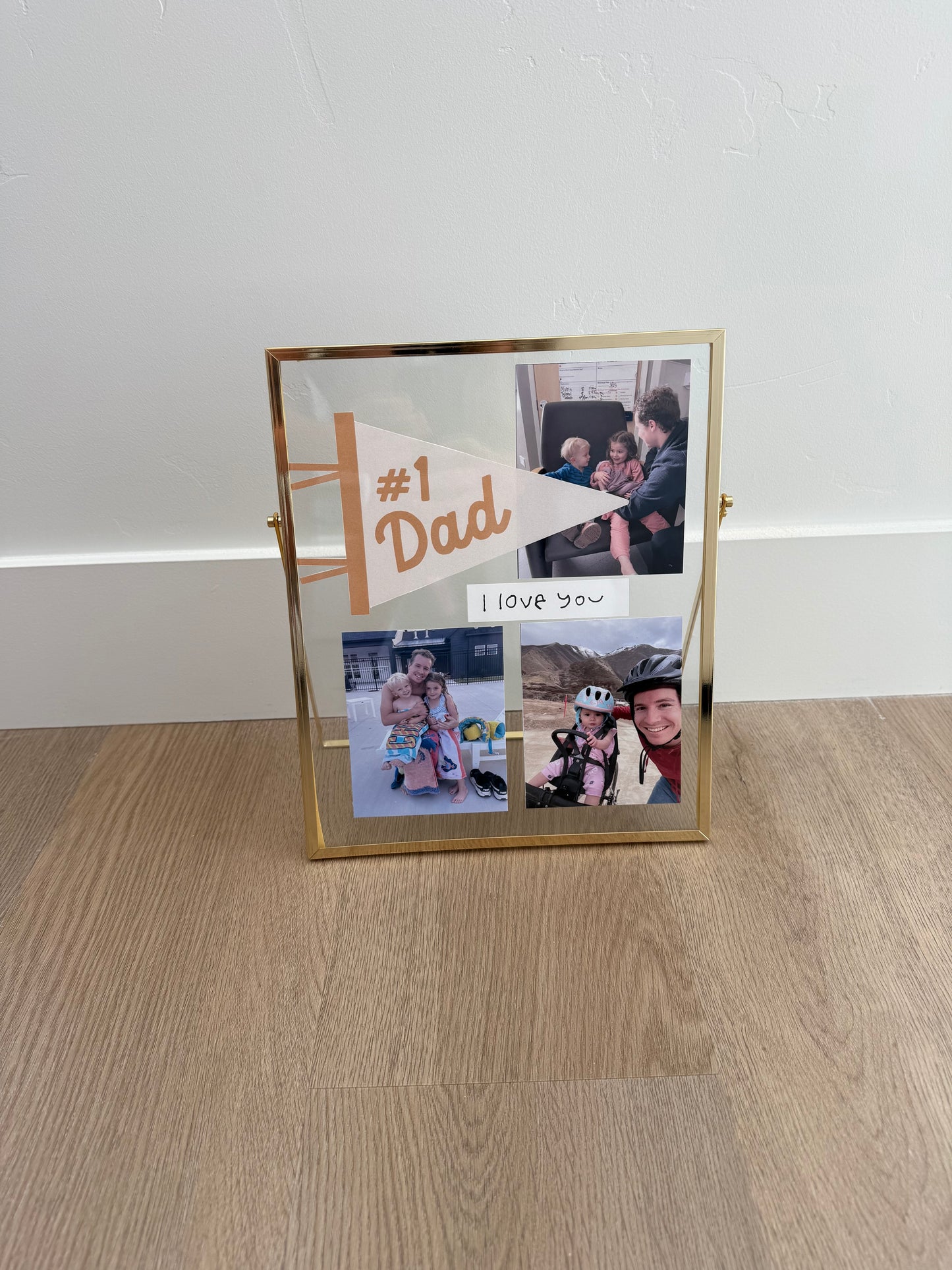 #1 Dad Pennant Flag & Photo Template Printable for DIY Photo Frame