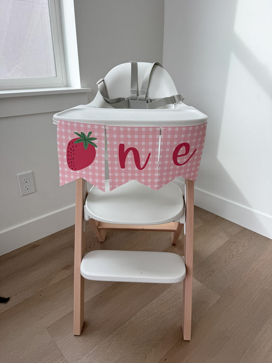 Berry First Birthday 'One' High Chair Banner