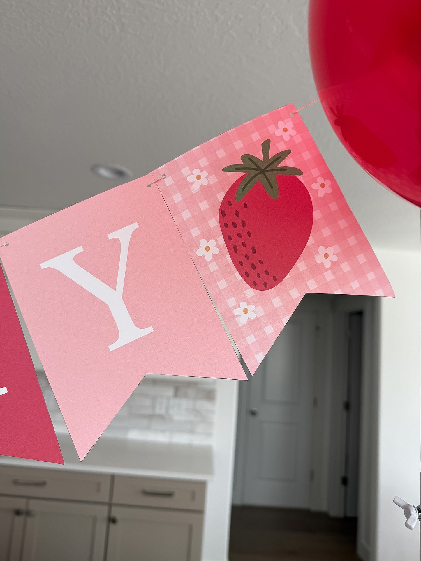 Berry First Birthday Happy Birthday Banner