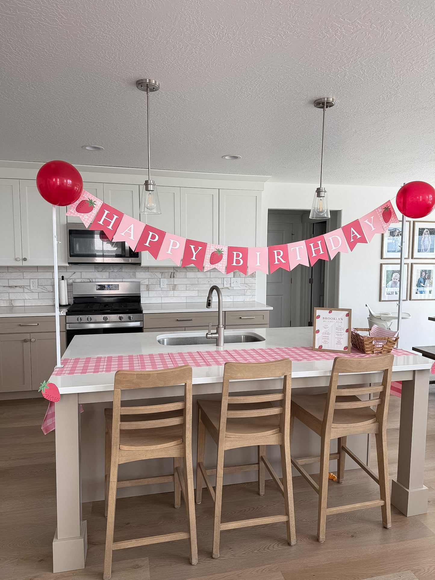 Berry First Birthday Happy Birthday Banner