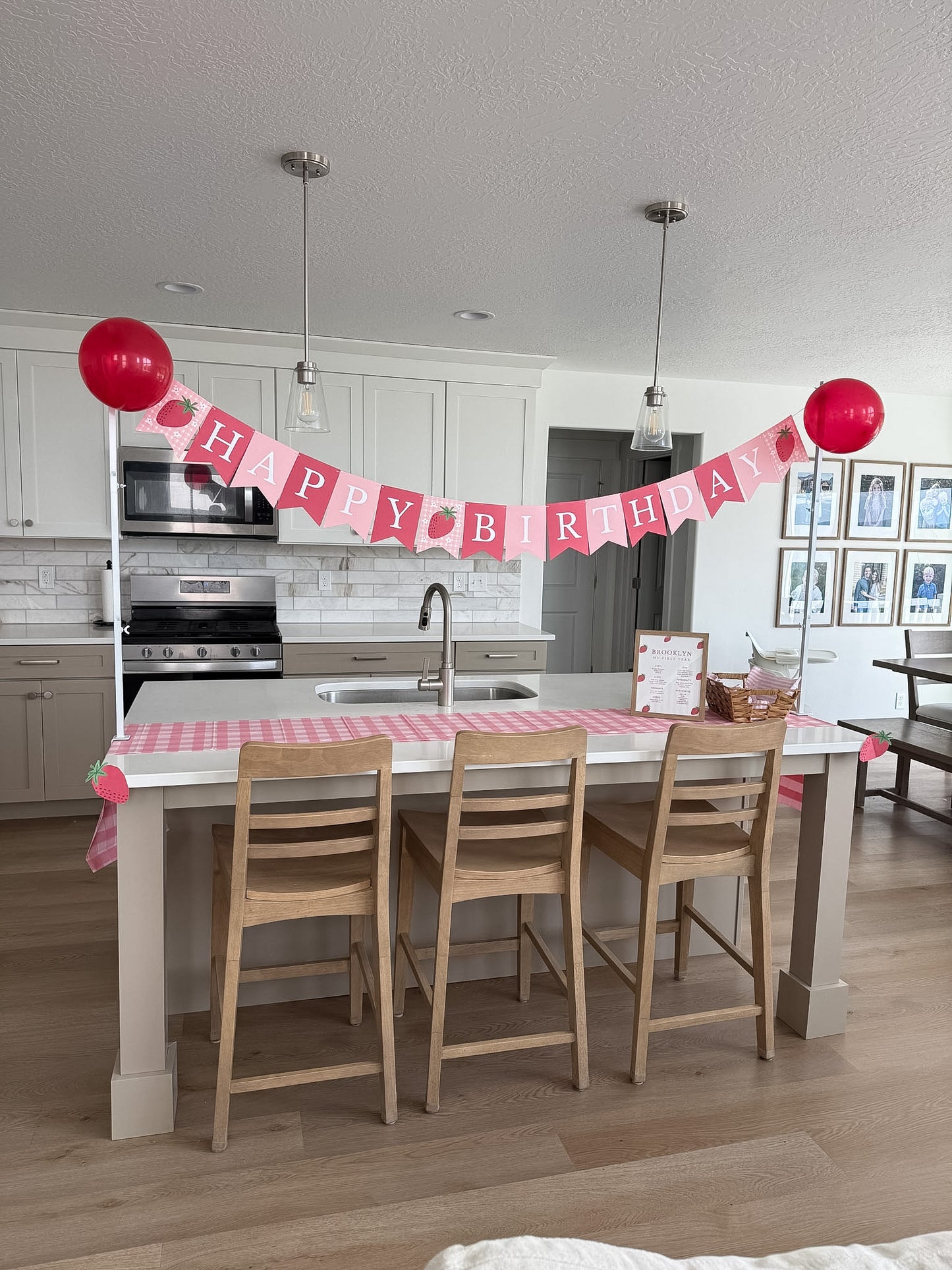 Berry First Birthday Happy Birthday Banner