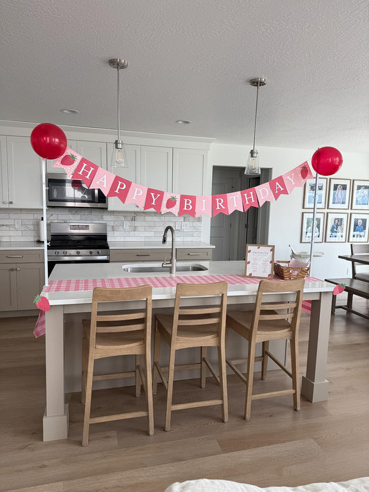 Berry First Birthday Happy Birthday Banner