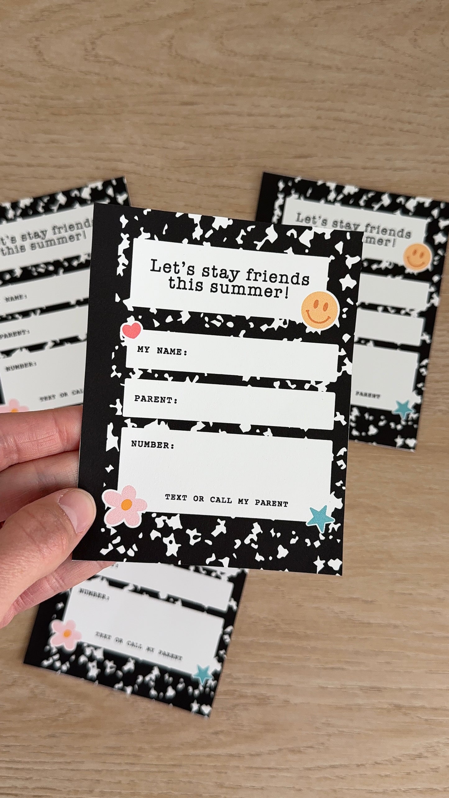 Last Day of School Printable Friendship Cards |  Summer Contact Exchange