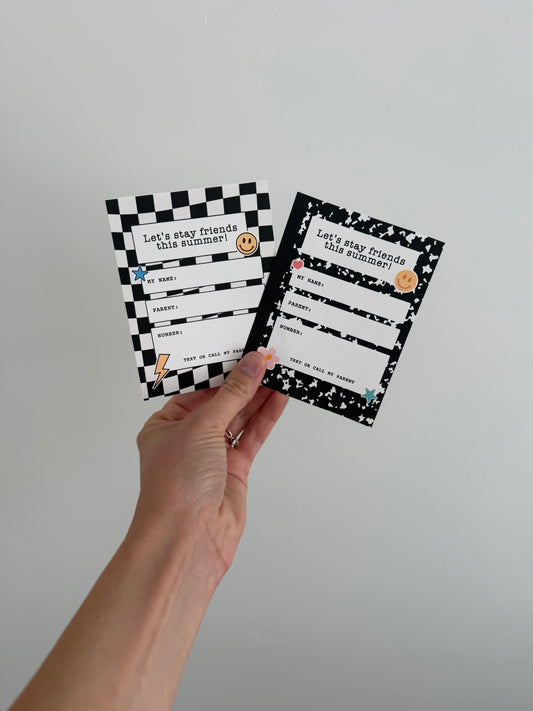 Last Day of School Printable Friendship Cards | Bundle | Summer Contact Exchange