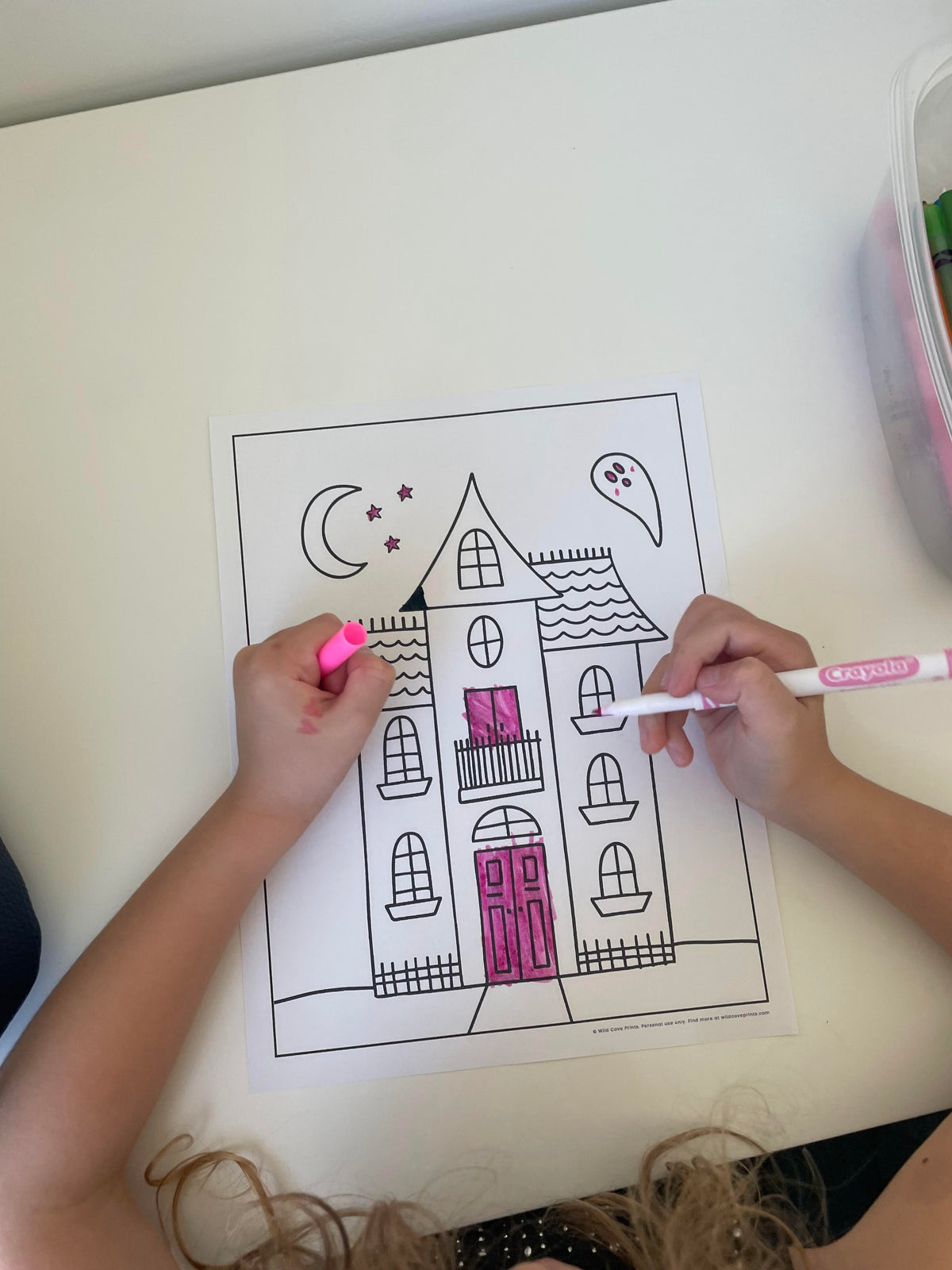 Halloween Haunted House Coloring Page
