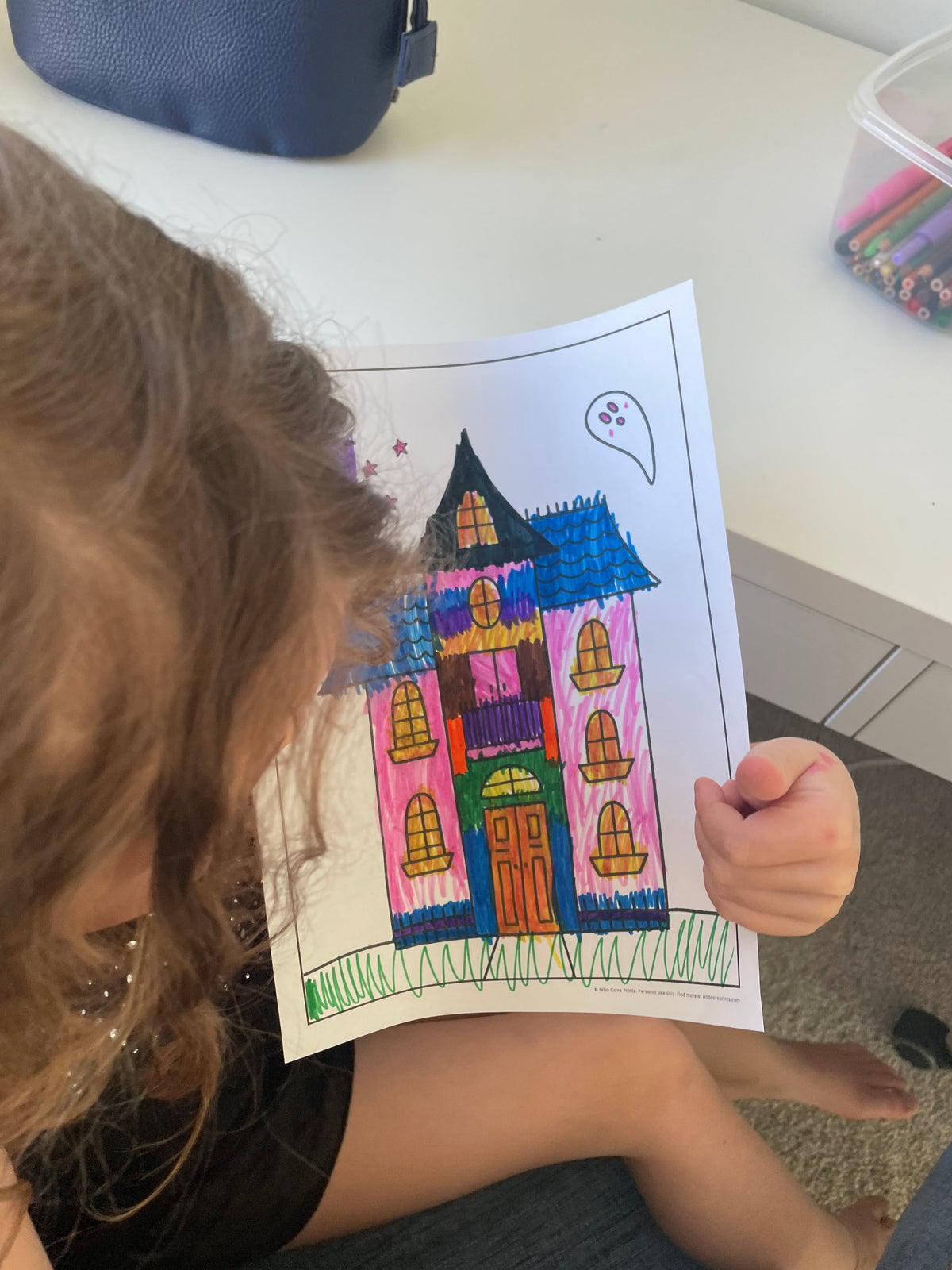 Halloween Haunted House Coloring Page