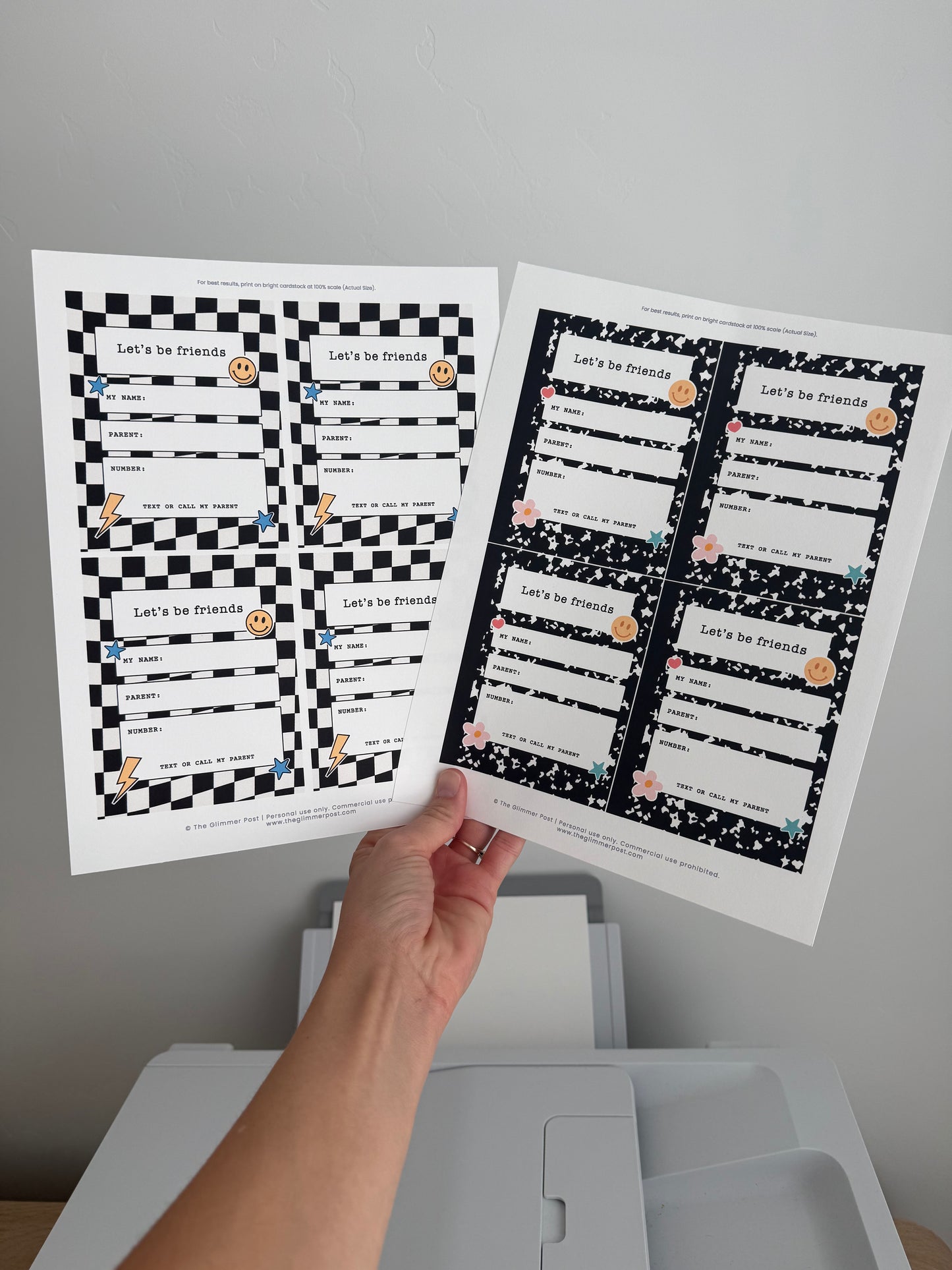 Kids Friendship Contact Card, Printable Friend Info Card, New Friend & Playdate Exchange (Instant Download)