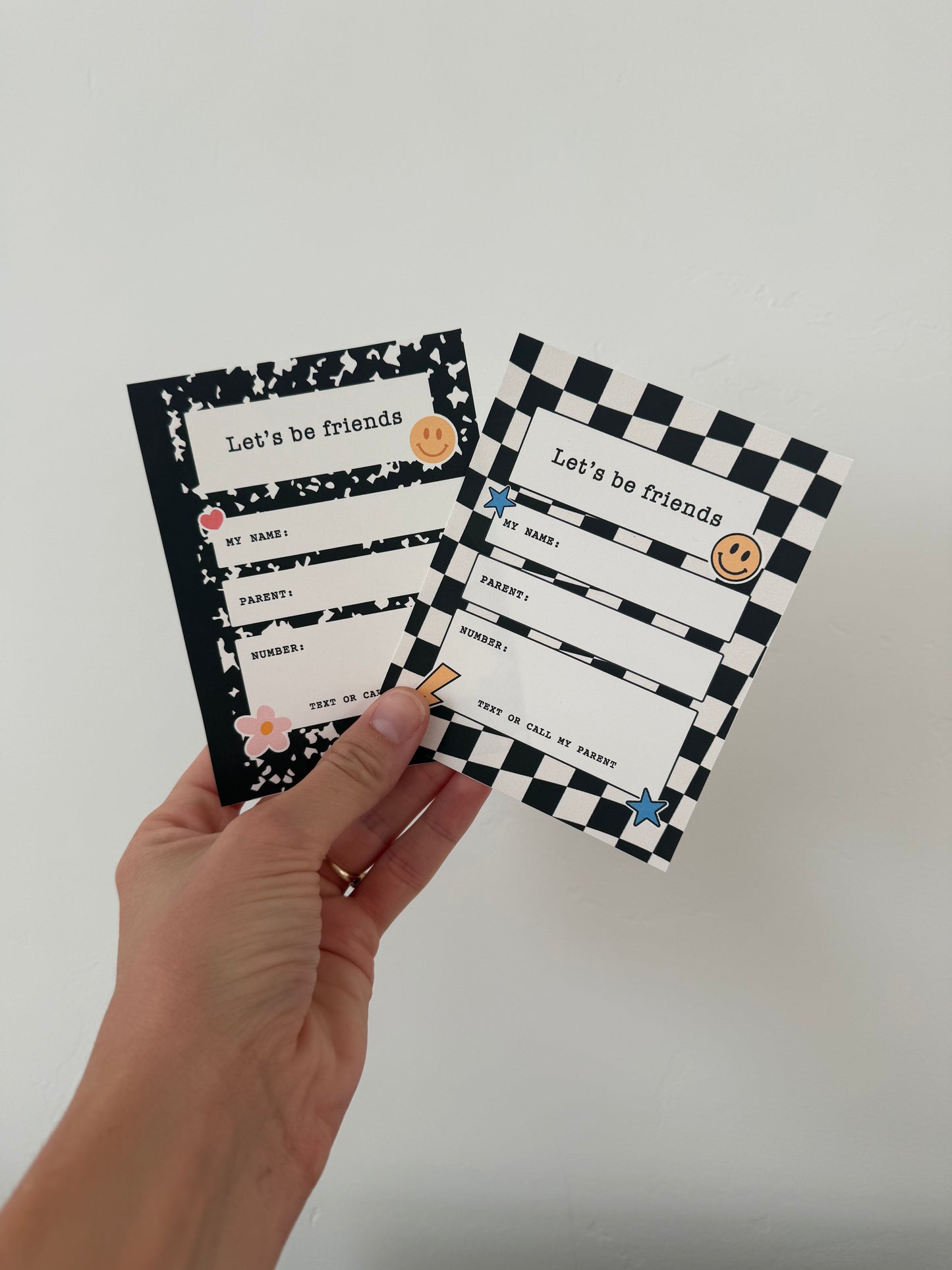 Kids Friendship Contact Card, Printable Friend Info Card, New Friend & Playdate Exchange (Instant Download)