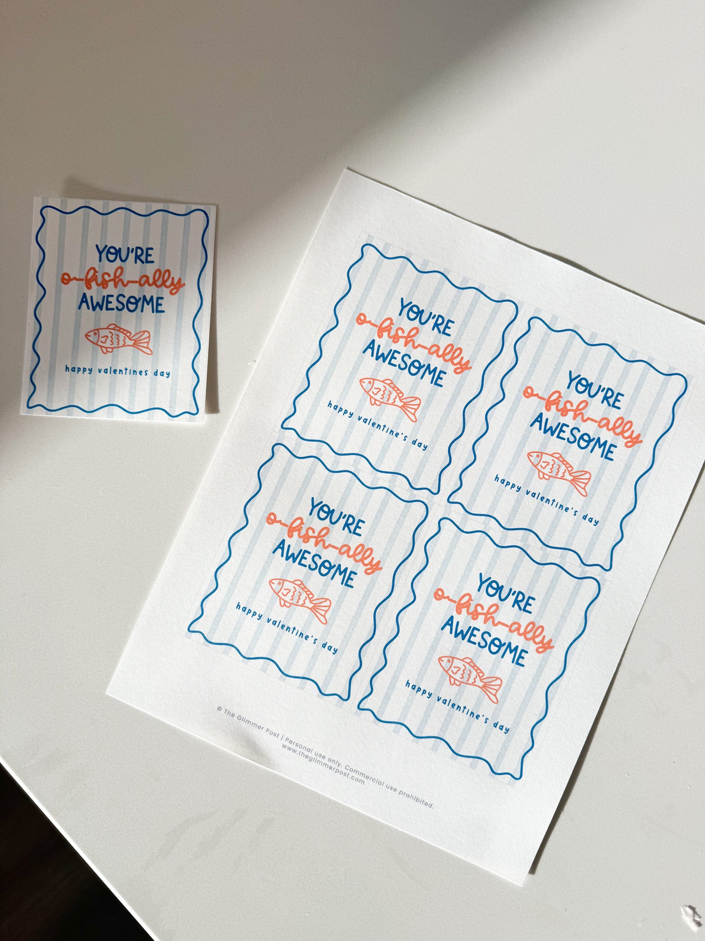 You're o-fish-ally awesome classroom valentine