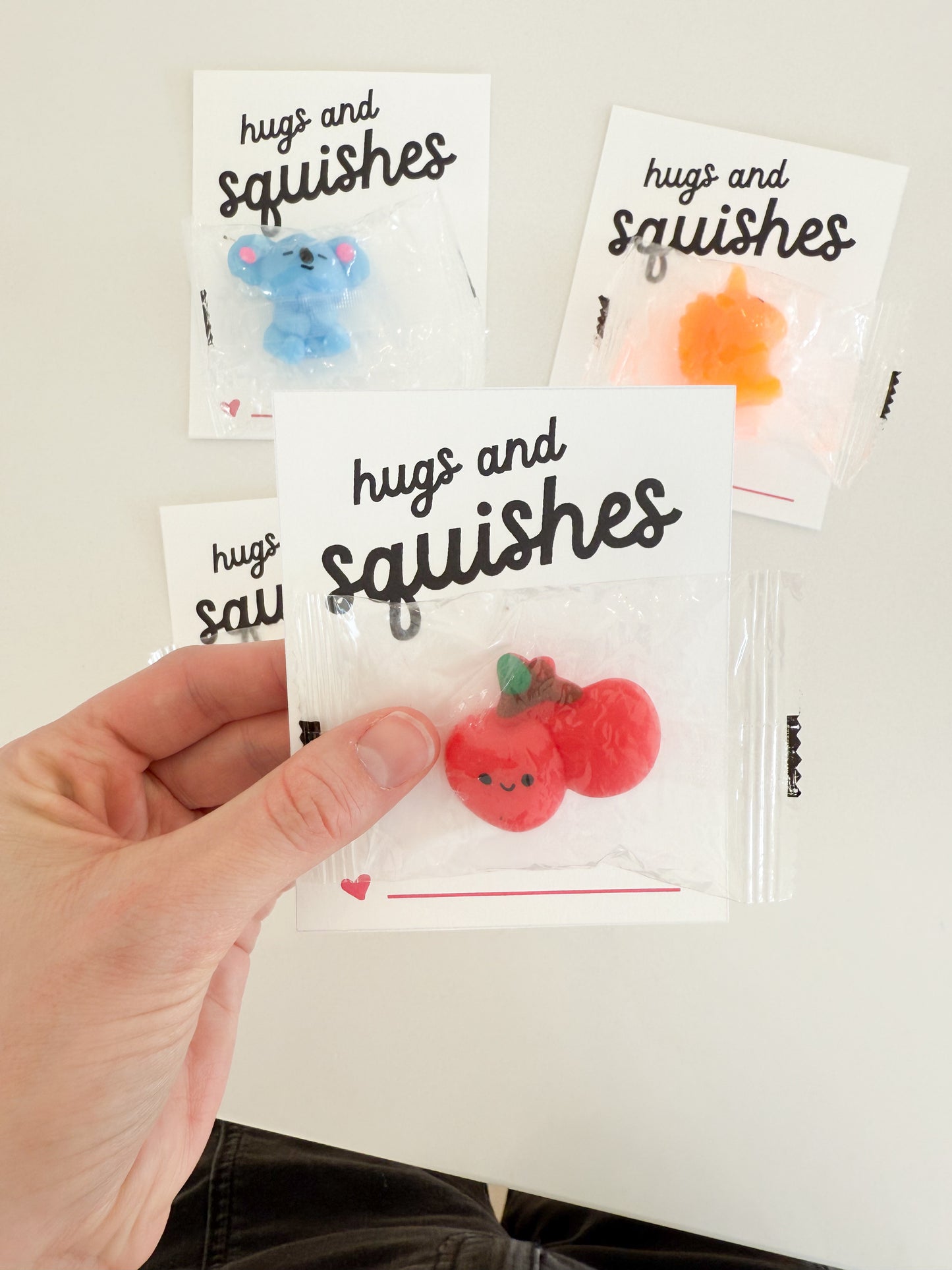 Hugs and Squishes BLK — Printable Valentines