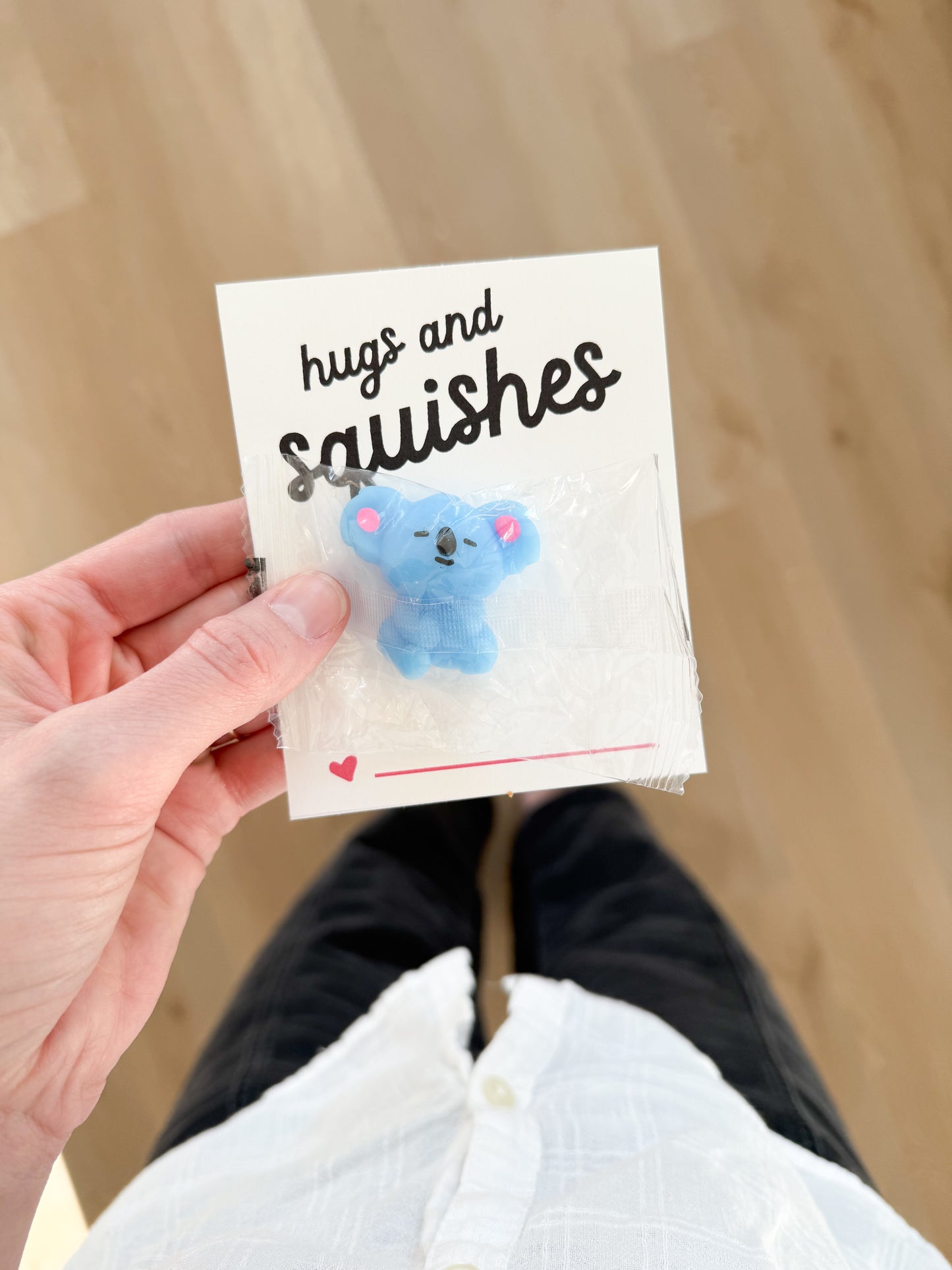 Hugs and Squishes BLK — Printable Valentines