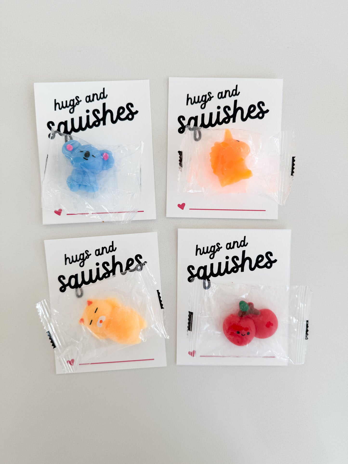 Hugs and Squishes BLK — Printable Valentines