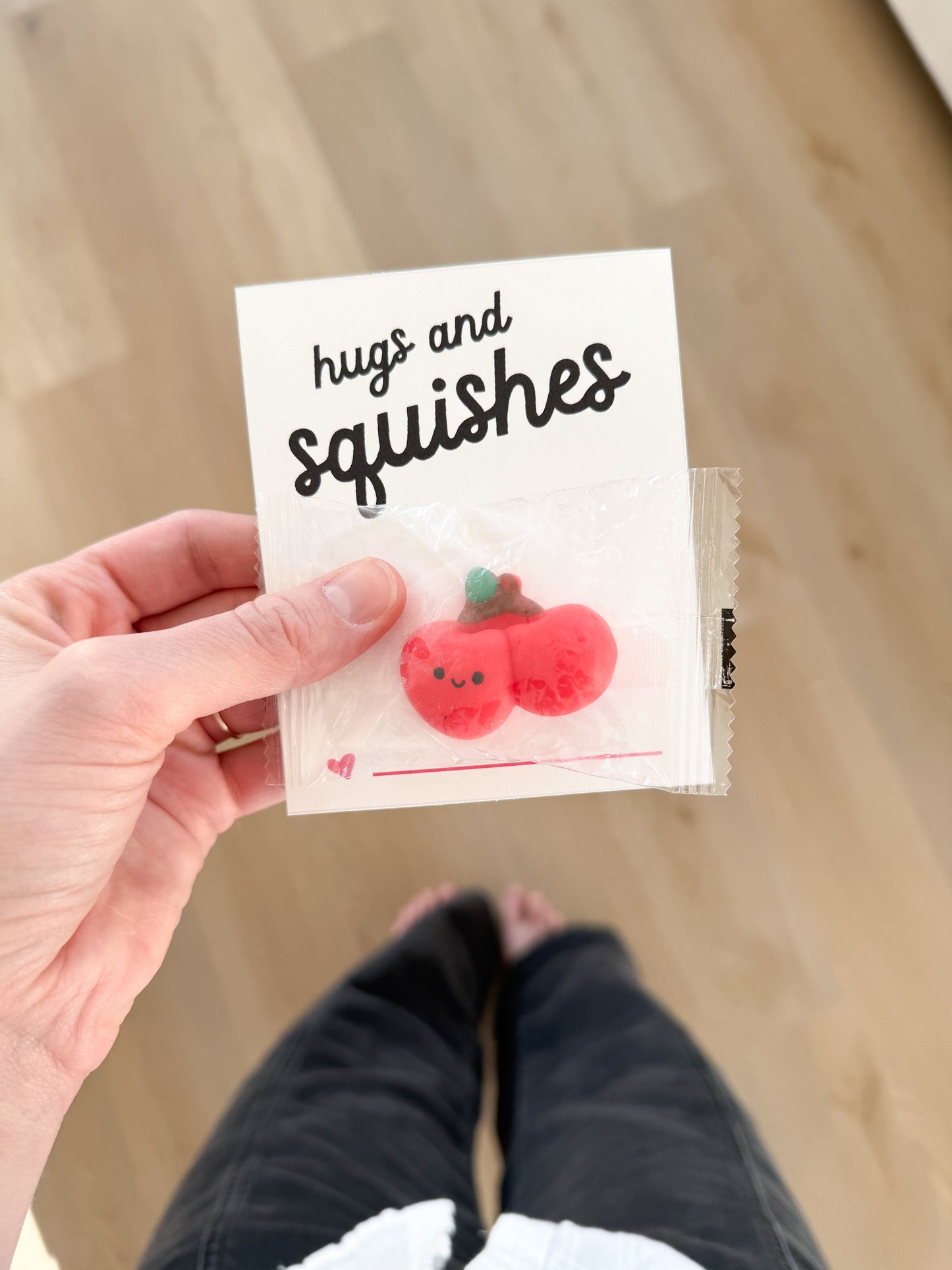 Hugs and Squishes BLK — Printable Valentines