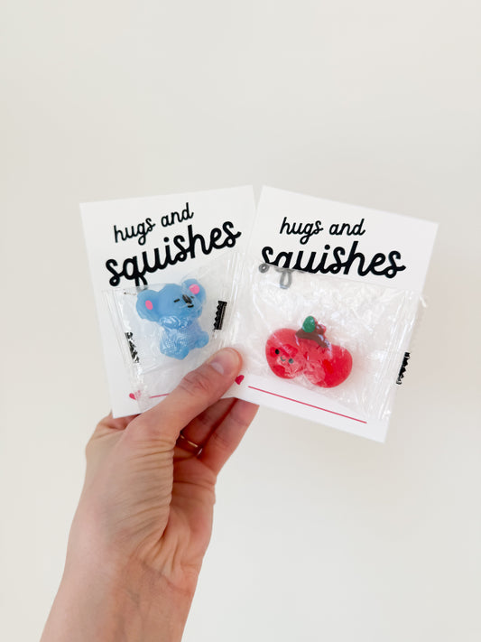 Hugs and Squishes BLK — Printable Valentines