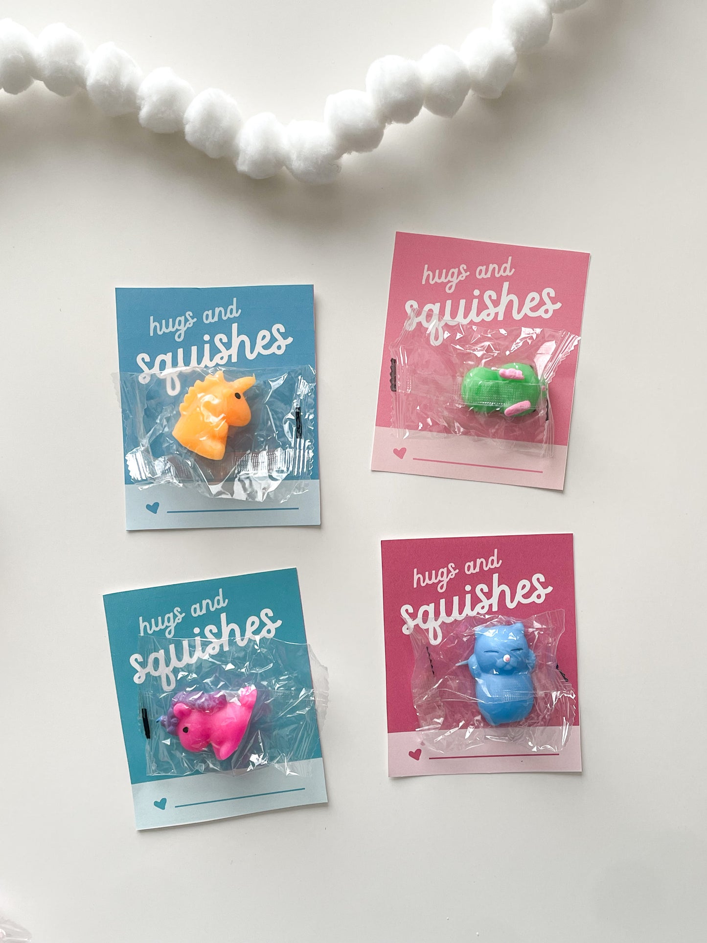 Hugs and Squishes — Printable Valentines