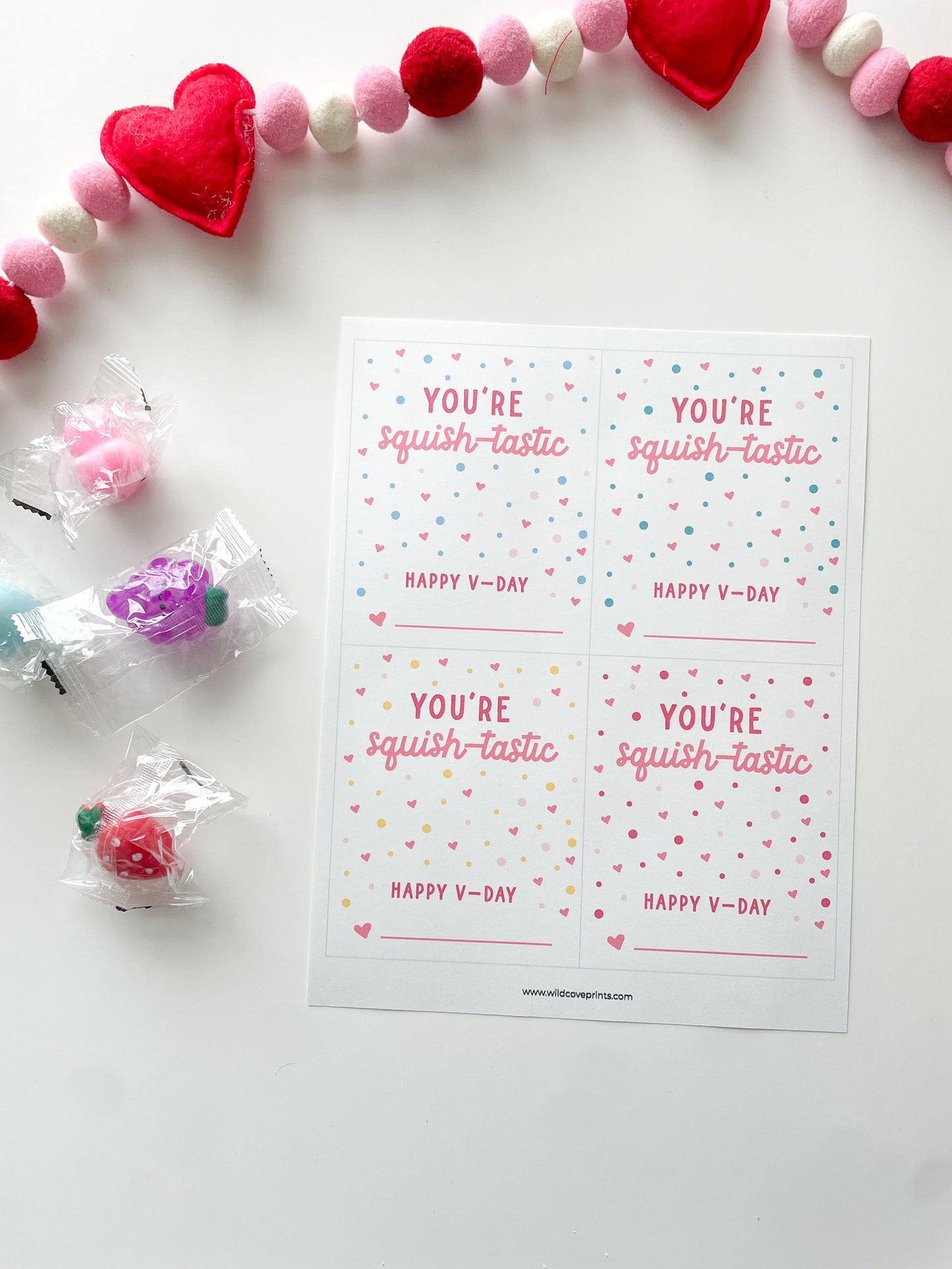 You're squish-tastic — Printable Valentines