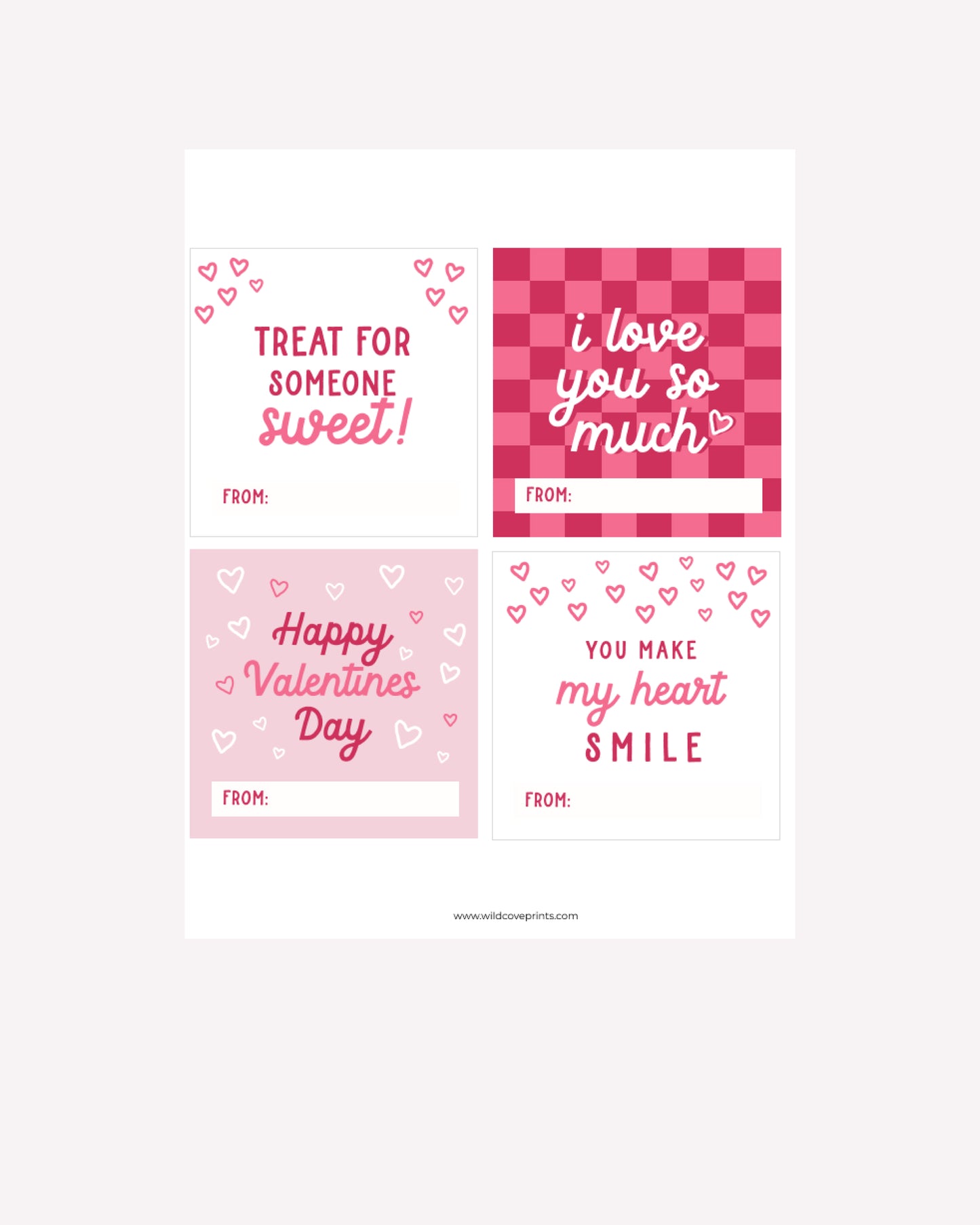 Valentine's Day Variety Cards — Printable Valentines