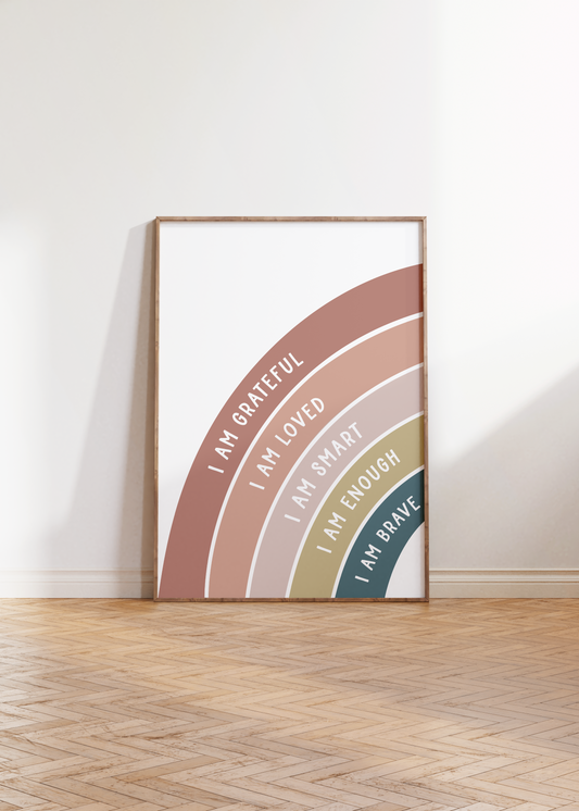 Rainbow Affirmations Wall Print