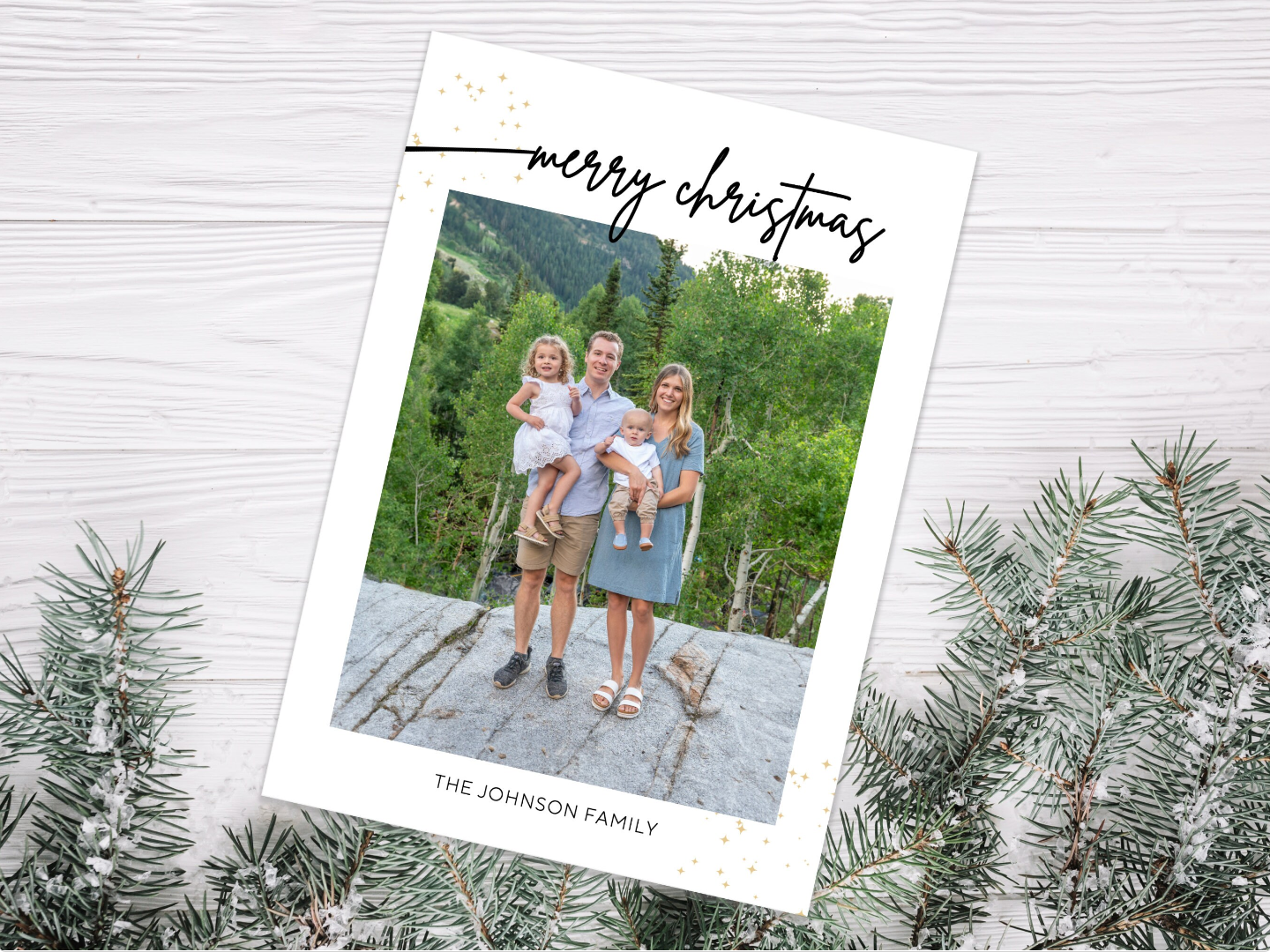 Merry Christmas with 4 photo grid editable Template