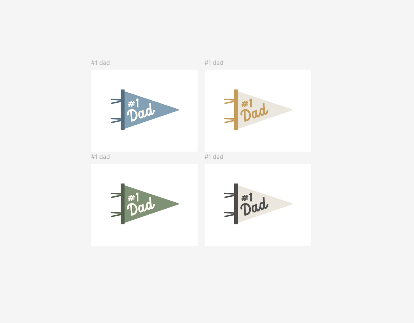 #1 Dad Pennant Flag & Photo Template Printable for DIY Photo Frame