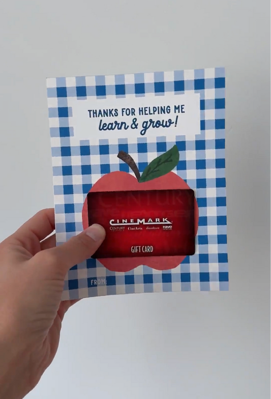Apple Teacher Gift Card Holder | Teacher appreciation gift
