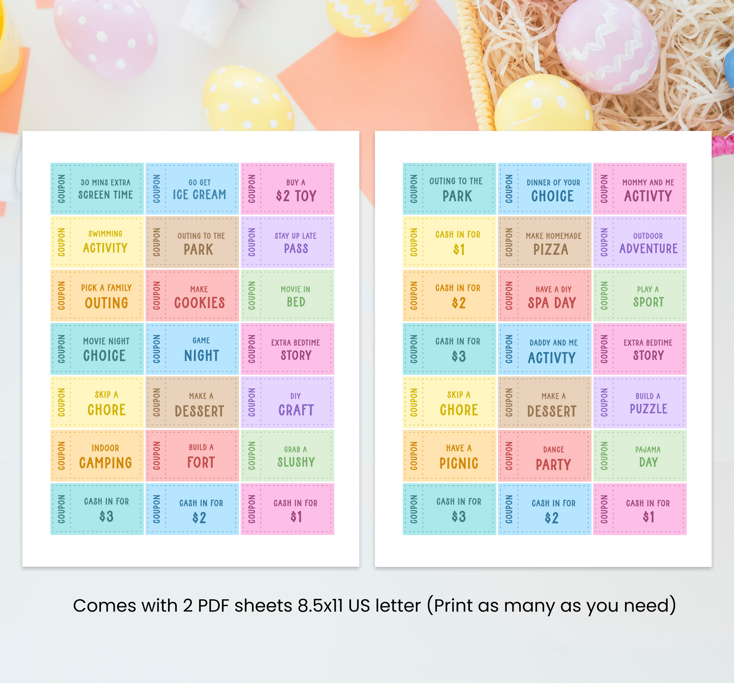 Printable Easter Egg Filler Coupons
