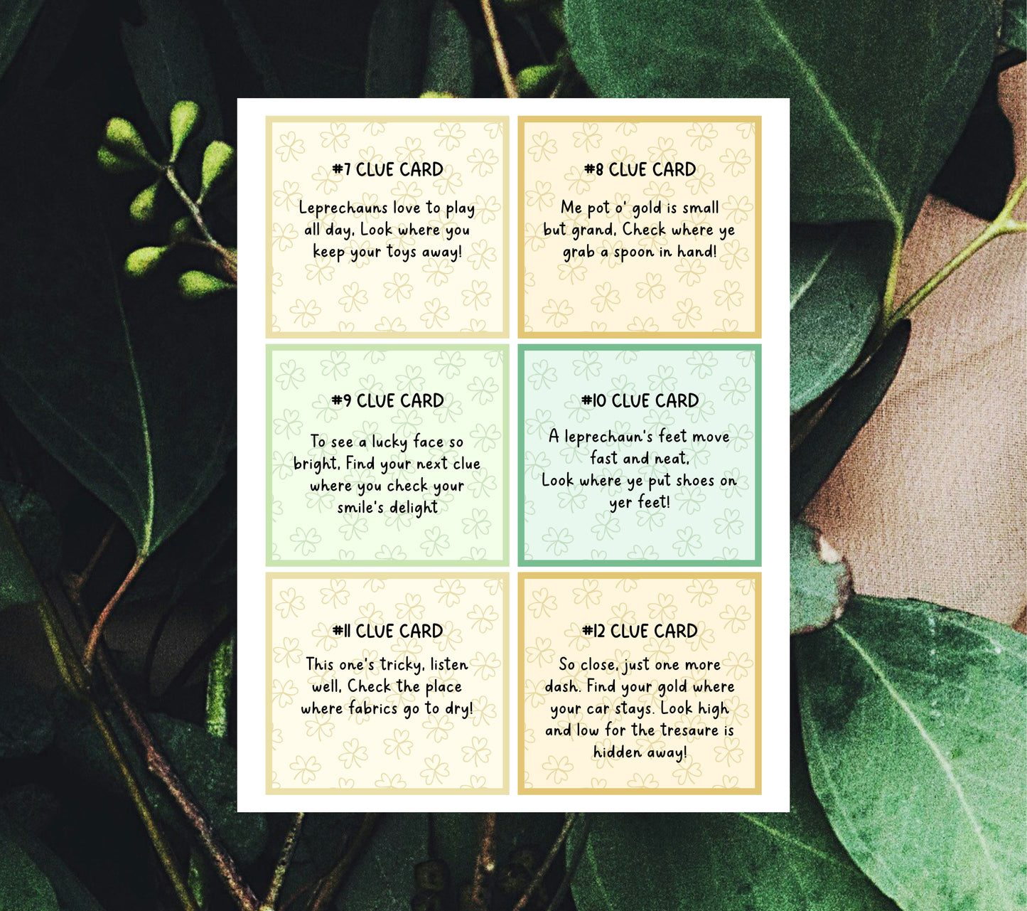 St. Patrick's Day Scavenger Hunt Printable Cards