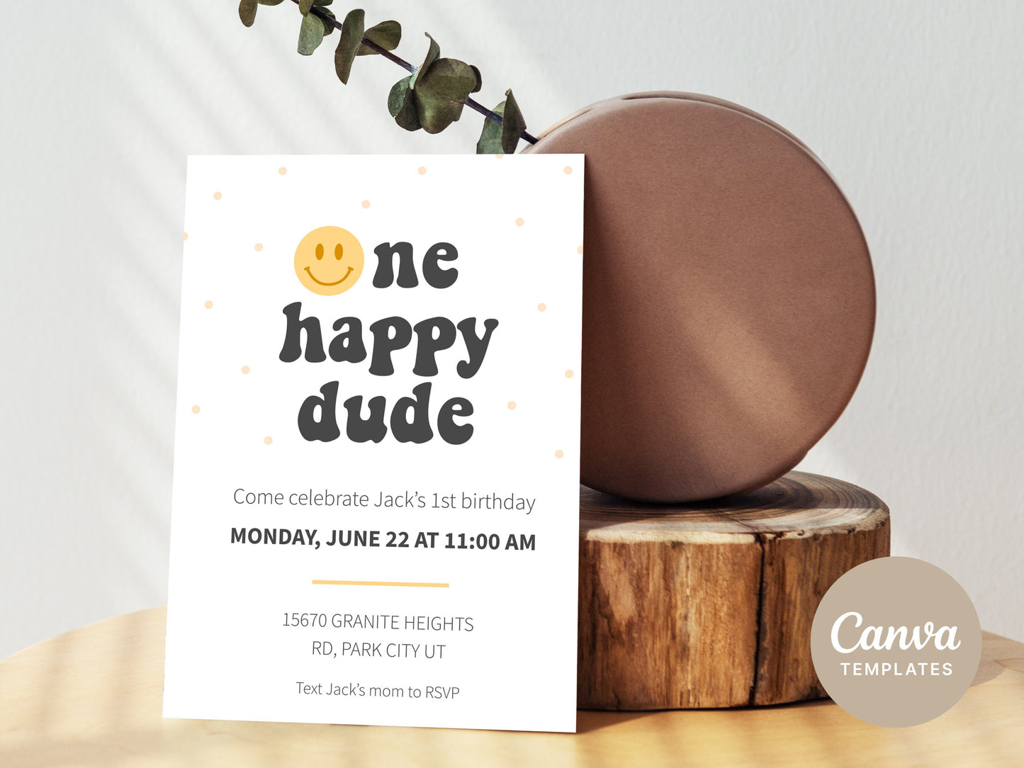 One Happy Dude Invitation