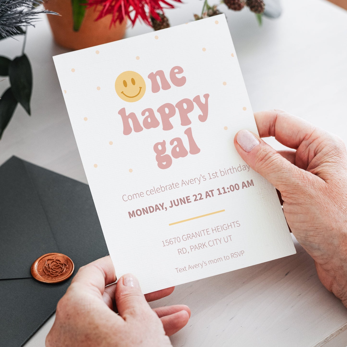 One Happy Gal 1st birthday Invitation