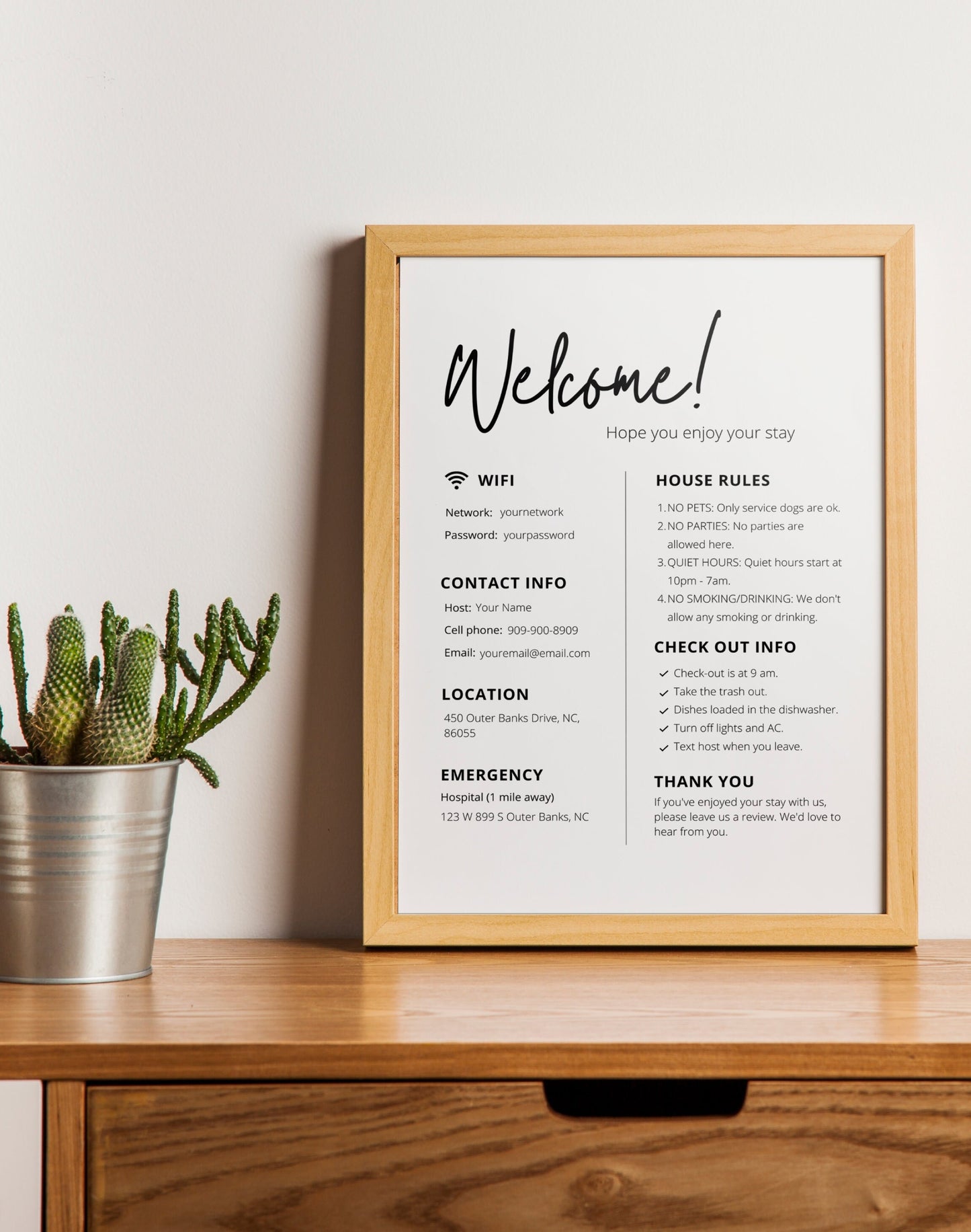 Airbnb Welcome Sign Printable Template