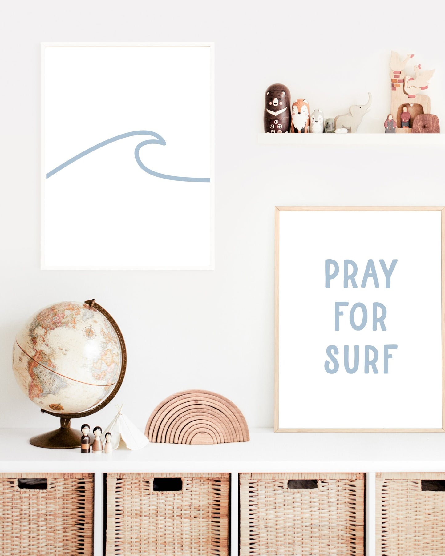 Pray For Surf Wall Print Set of 2