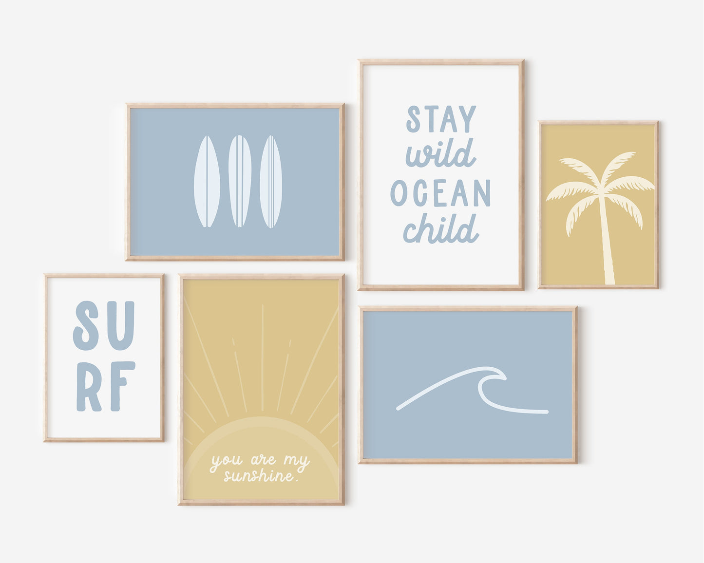 Boho Surf Gallery Wall Print Set of 6 prints