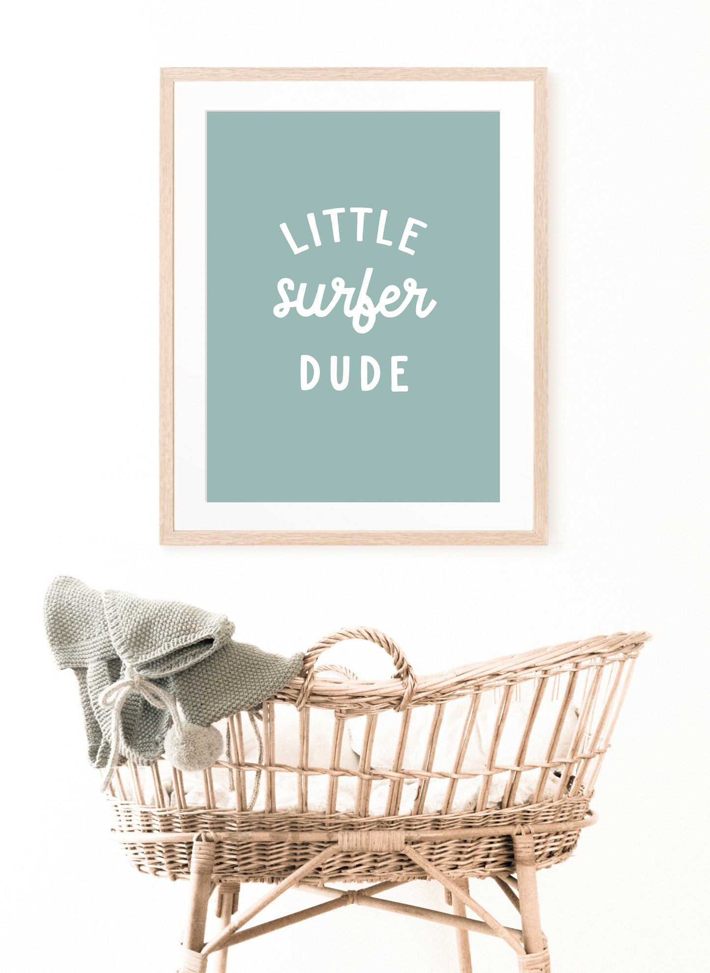 Little Surfer Dude Wall Print