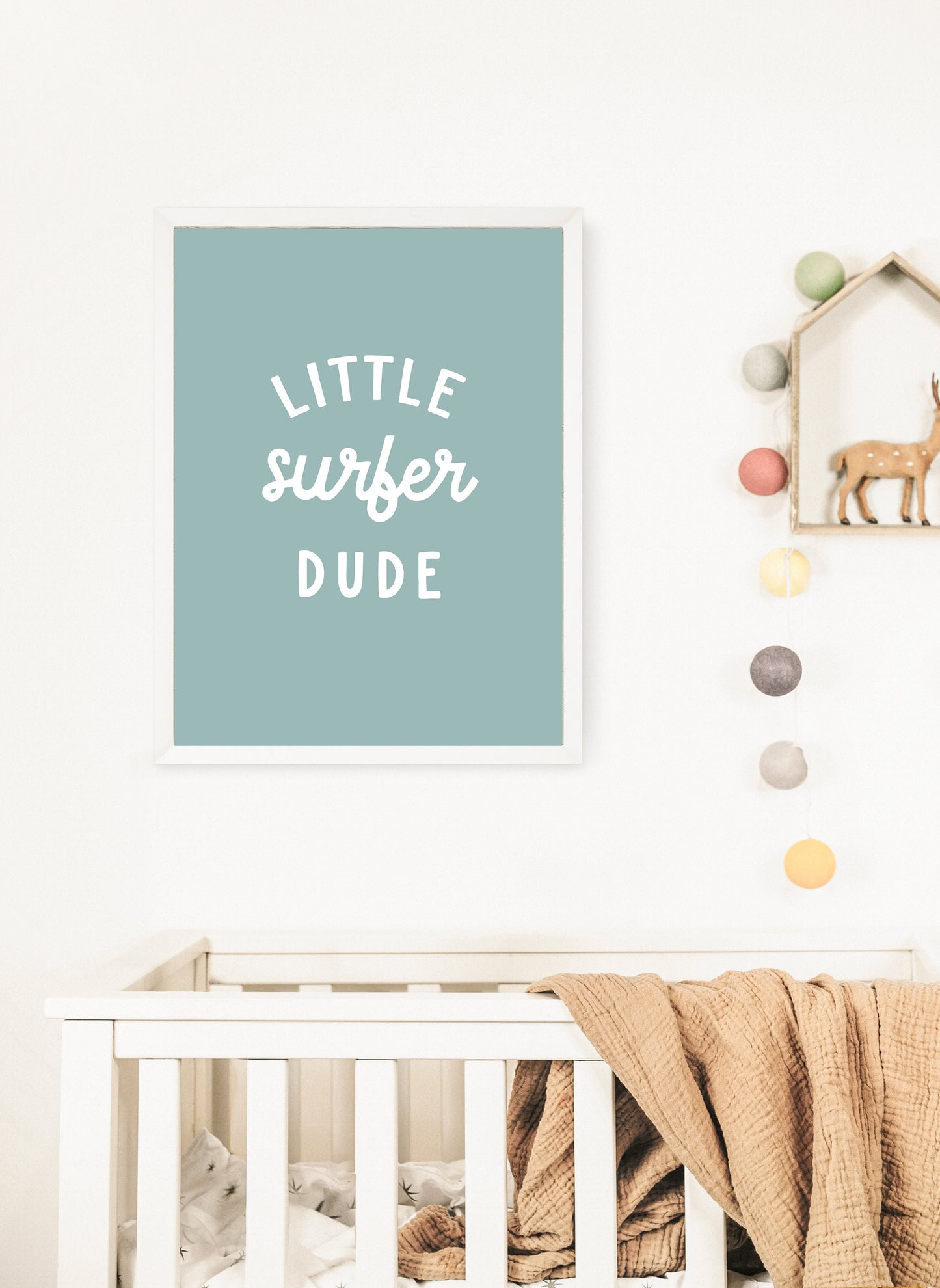 Little Surfer Dude Wall Print