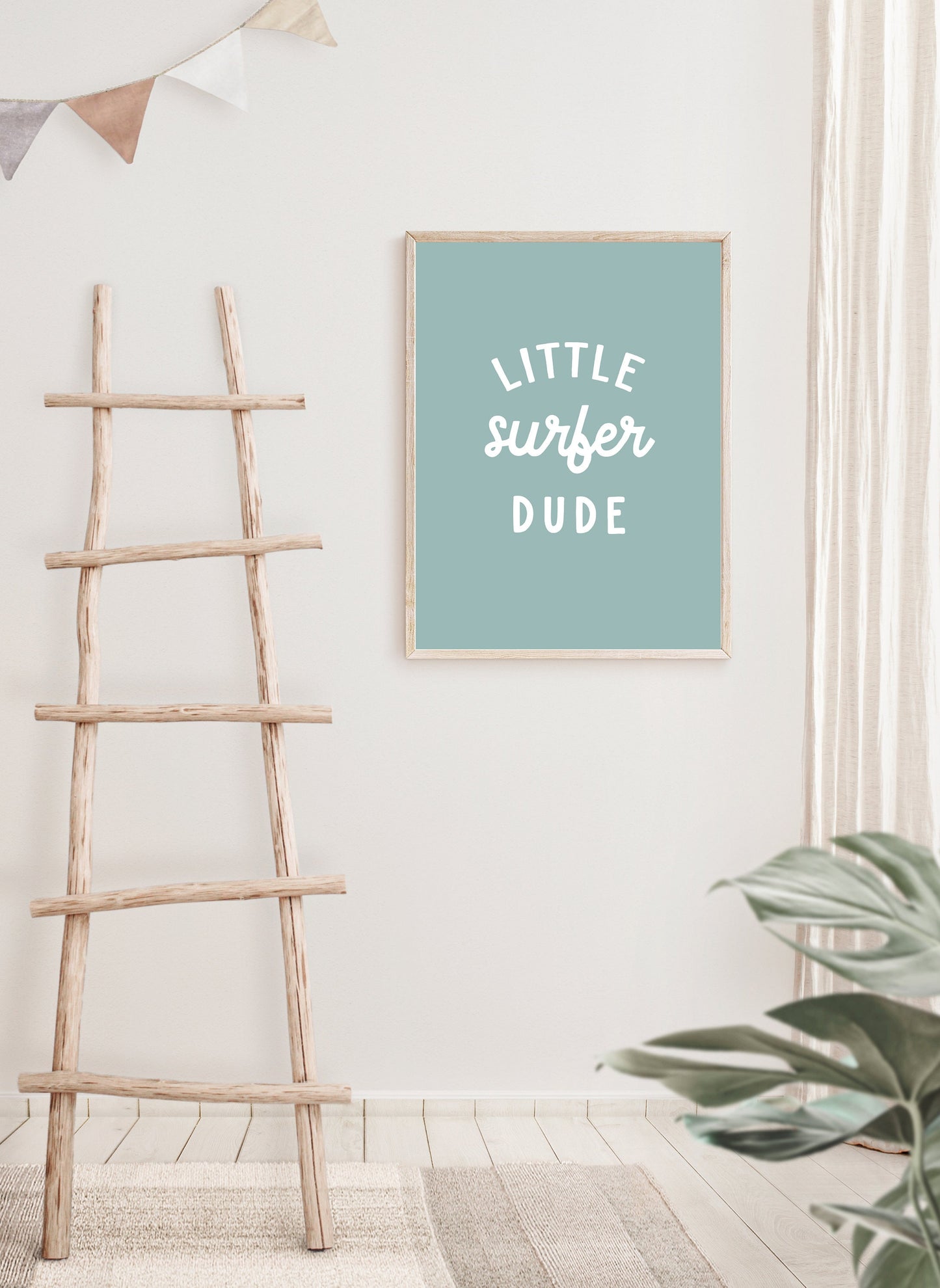 Little Surfer Dude Wall Print
