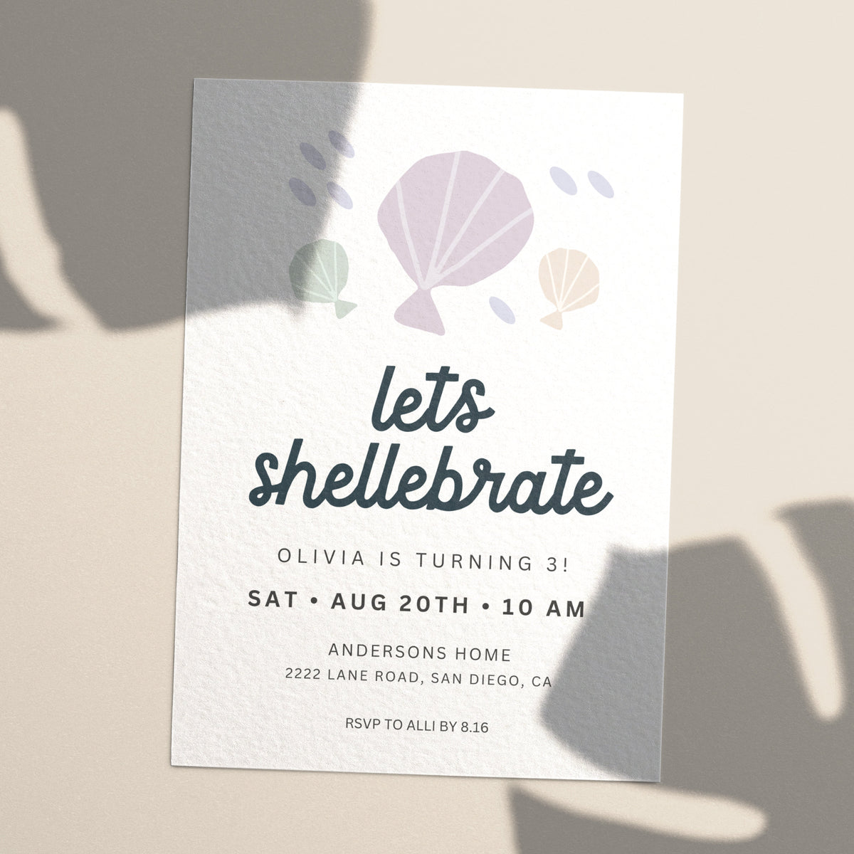 Shellabrate Spring Let's Shellebrate Invitation Mermaid Party – The Glimmer Post
